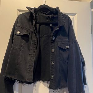 Black Plus size black Jean jacket